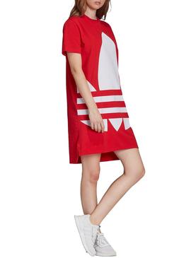 Vestido Adidas Logo Vermelho Para Mulher