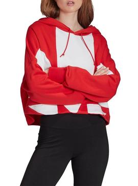 Sweat Adidas Logo Vermelho para Mulher