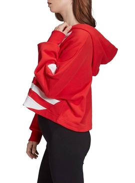 Sweat Adidas Logo Vermelho para Mulher