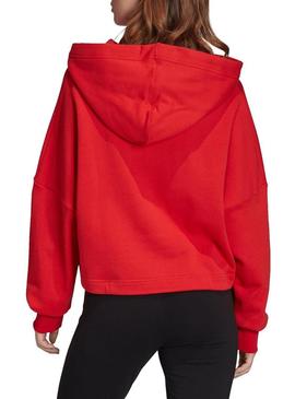 Sweat Adidas Logo Vermelho para Mulher