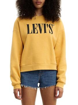 Sweat Levis Diana Serif Mostarda Para Mulher