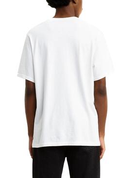 T-Shirt Levis Serif Logo Branco Para Homem