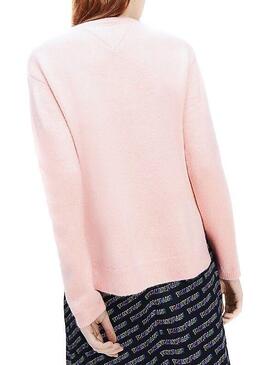 Malha Tommy Jeans rosa costura lateral para Mulher