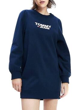 Tommy Jeans Vestido Heart Logo Marino Mulher