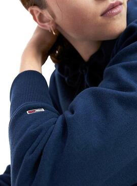 Sweat Tommy Jeans Modern Logotipo Azul para Mulher