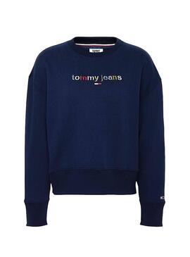 Sweat Tommy Jeans logotipo multicolor para Mulher