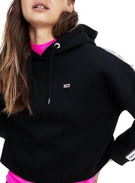 Sweat Tommy Jeans Tape Preto para Mulher