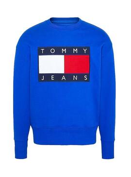 Sweat Tommy Jeans Flag Azul para Homem