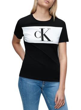 T-Shirt Calvin Klein Blocking Monogram Preto