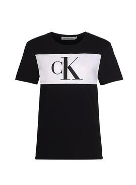 T-Shirt Calvin Klein Blocking Monogram Preto
