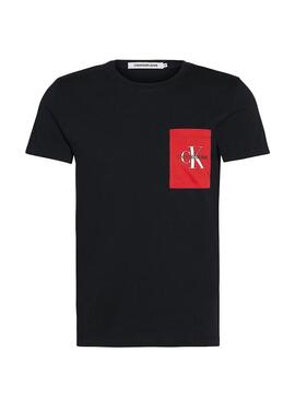 T-Shirt Calvin Klein Monogram Pocket Preto 