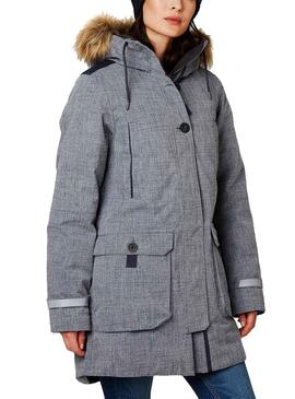 Parka Helly Hansen Longyear Cinza Mulher