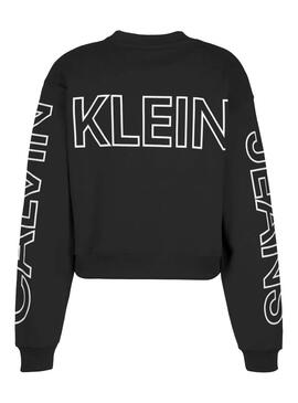 Sweat Calvin Klein Blocking Logo Preto Mulher