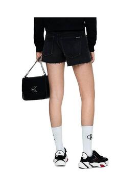 Short Calvin Klein Jeans Belt Preto Mulher