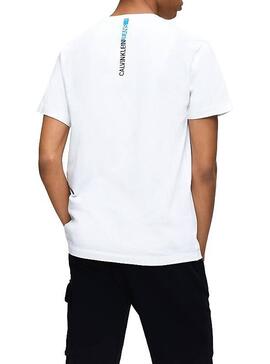 T-Shirt Calvin Klein Jeans Stripe Branco Homem