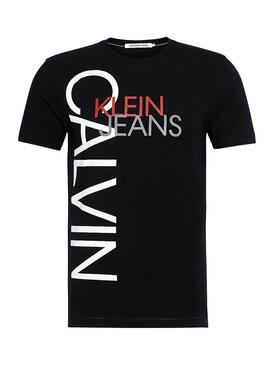 T-Shirt Jeans Calvin Klein Vertical Preto Homem