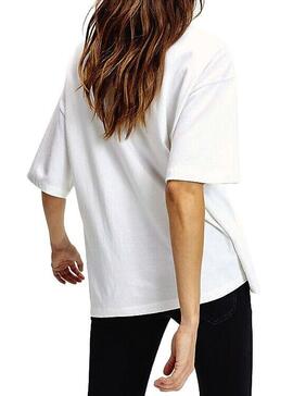 T-Shirt Tommy Jeans Diagonal Branco Mulher