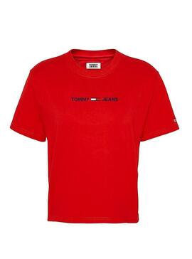 T-Shirt Tommy Jeans Linear Vermelho Mulher