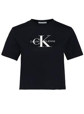 T-Shirt Calvin Klein Monogram Preto Mulher