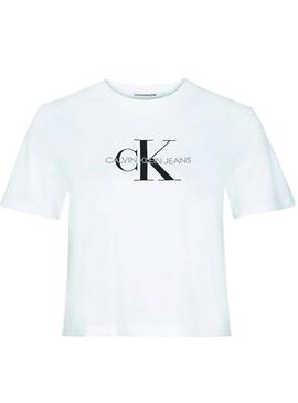 T-Shirt Calvin Klein Monogram Branco Mulher