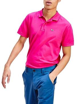 Tommy Jeans Polo Classic Solid Fúcsia Homem