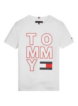 T-Shirt Tommy Hilfiger Maxilogo Branco Menino