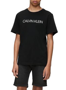 T-Shirt Calvin Klein Institutional Preto da Menino