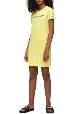 Vestido amarelo Institutional Calvin Klein Menina