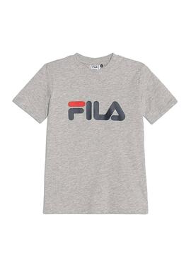 T-Shirt Fila Classic Logotipo Cinza para Menina e 