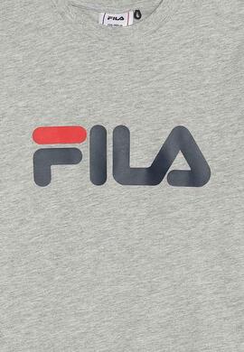 T-Shirt Fila Classic Logotipo Cinza para Menina e 