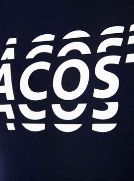 T-Shirt Lacoste Multiple Logo Azul Marinho Homem