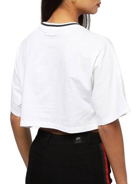 T-Shirt Fila Crop Logotipo Branco Mulher