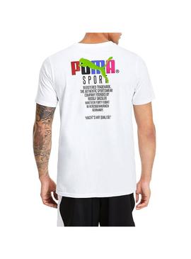 T-Shirt Puma Graphic Tailored Branco Para Homem