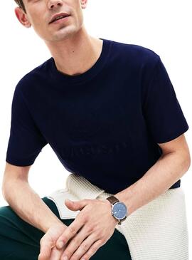 T-Shirt Lacoste bordado Azul Homem