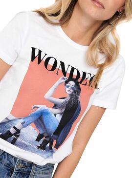 T-Shirt Only Indre Life Branco Mulher