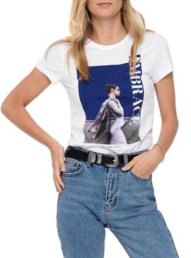T-Shirt Only abraça Branco para Mulher