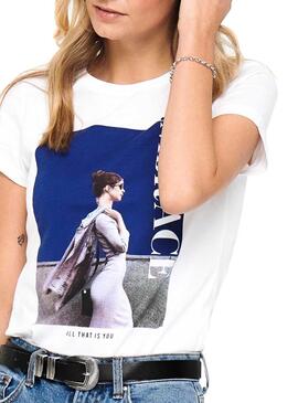 T-Shirt Only abraça Branco para Mulher