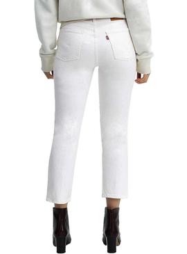 Jeans Levis 501 Crop Branco Mulher