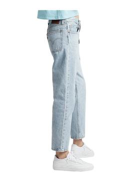 Jeans Levis 501 Crop Azul Mulher