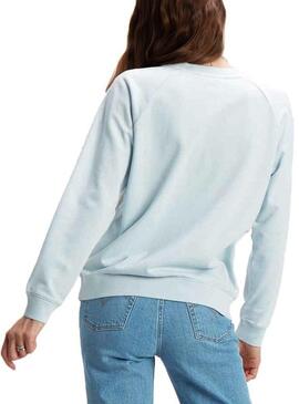 Sweat Levis Relaxed Crew Azul Mulher