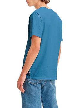 T-Shirt Levis Serif Relaxed Azul Homem