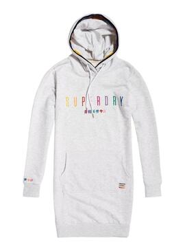 Vestido Superdry Rainbow Tape Mulher Cinza