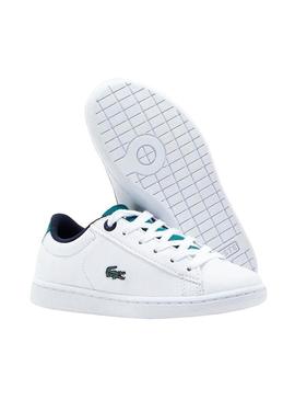 Sapatilhas Lacoste Carnaby Evo Branco Verde Menino