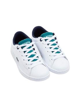 Sapatilhas Lacoste Carnaby Evo Branco Verde Menino