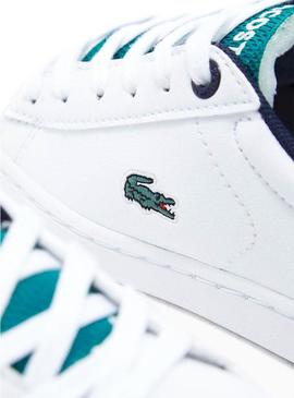 Sapatilhas Lacoste Carnaby Evo Branco Verde Menino