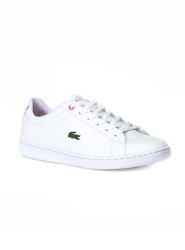 Sapatilhas Lacoste Carnaby Evo Branco Rosa Menina