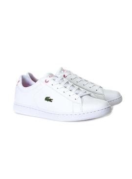 Sapatilhas Lacoste Carnaby Evo Branco Rosa Menina