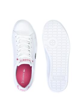 Sapatilhas Lacoste Carnaby Evo Branco Rosa Menina