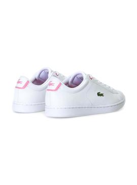 Sapatilhas Lacoste Carnaby Evo Branco Rosa Menina