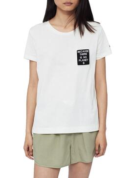 T-Shirt Ecoalf Belen Patch Branco para Mulher